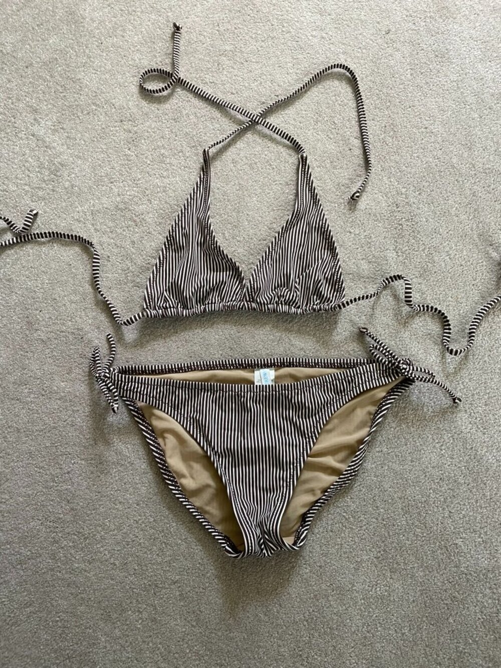 Striped J Crew Triangle Bikini Size S